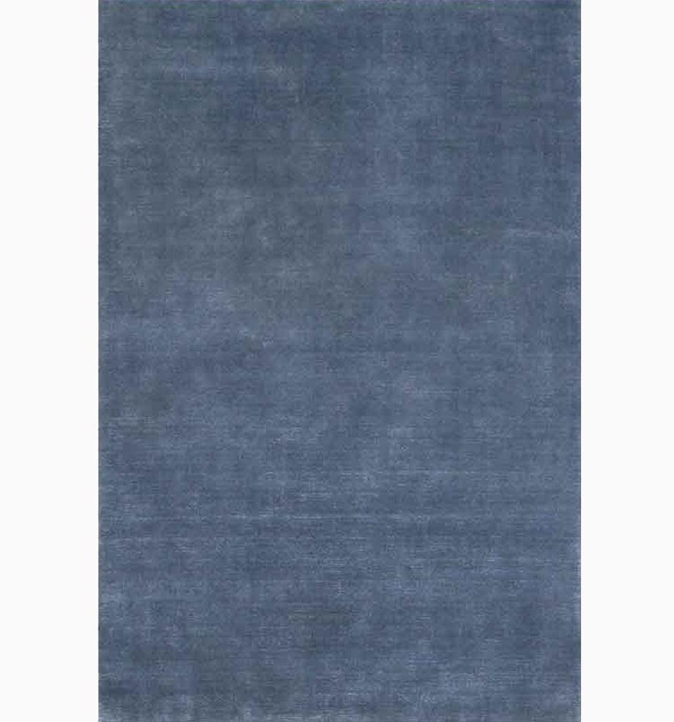 Denim Blue Hand-Loomed Wool Rug 12' x 18' Hand Loomed