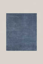 Denim Blue Hand-Loomed Wool Rug 8' x 8' Hand Loomed