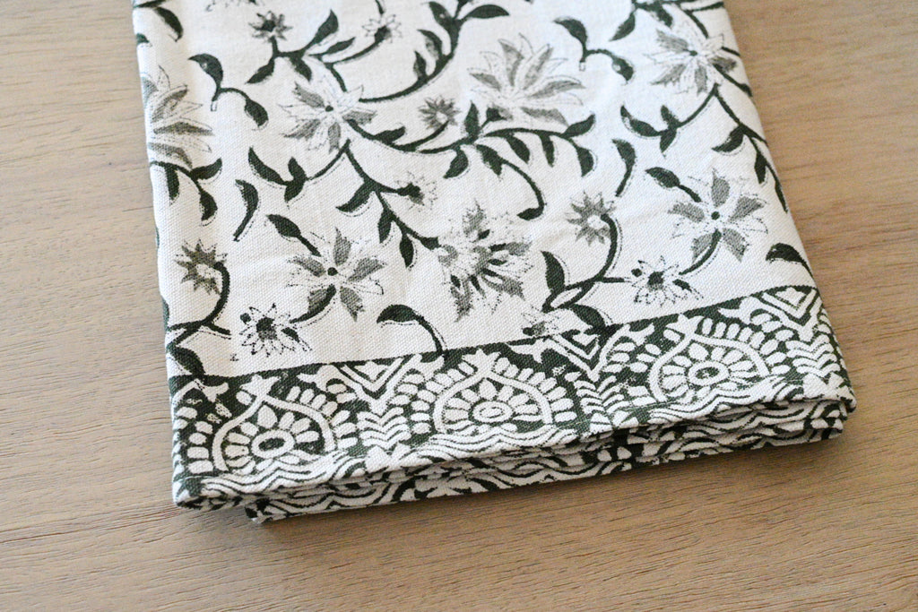 Hand Block Print Table Runner – White & Black Table Runners