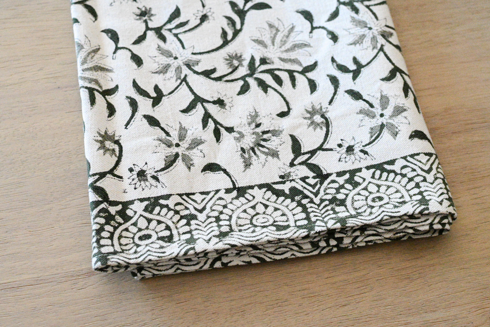 Hand Block Print Table Runner – White & Black Table Runners