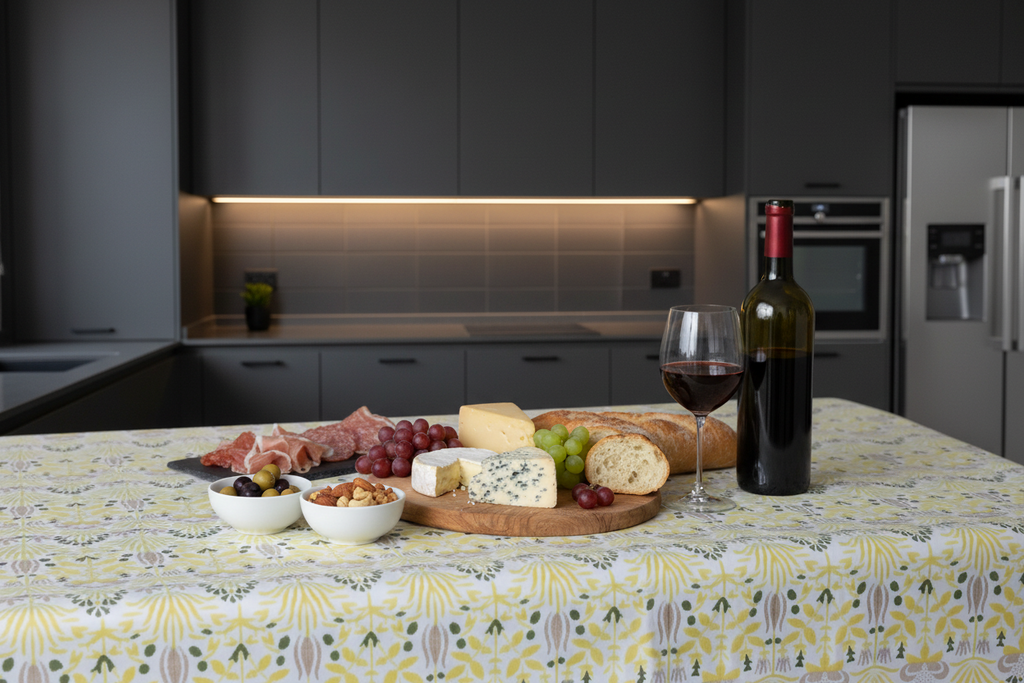 Citrine Botanical Print Table Cloth