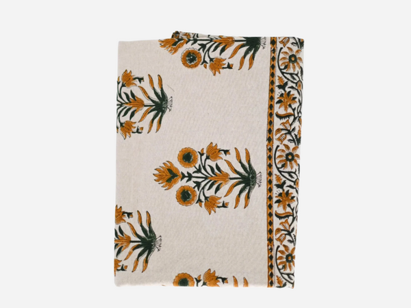 Henry Floral Block Print Tablecloth