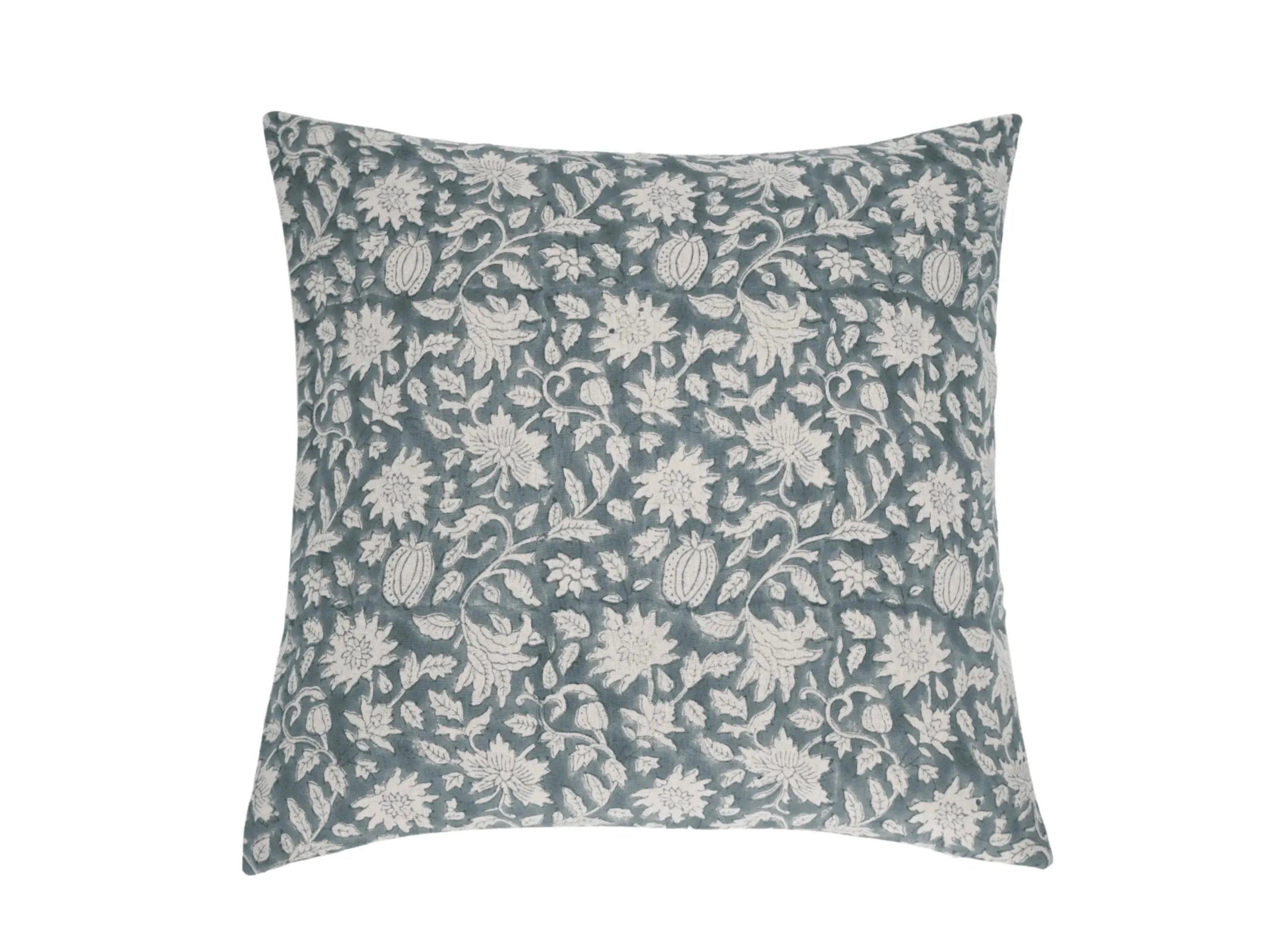 Michael Botanical Print Dusty Blue Pillow Cover 26" x 26" Double Sided Pillow Covers