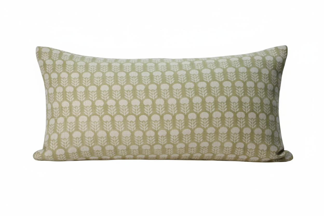 Edison Ditsy Prints Soft Caramel Pillow Cover 16" x 42" Double Sided Pillow Covers