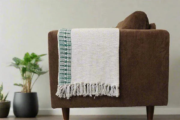 Ellie Block Print Neutral Throw Blanket