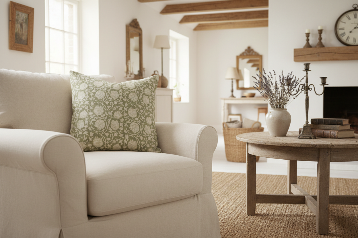 Winifred Botanical Print Celadon Pillow Cover Pillow Covers