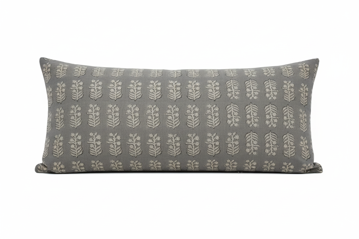 Lola Ditsy Prints Warm Stone Pillow Cover 16" x 42" Double Sided Pillow Covers