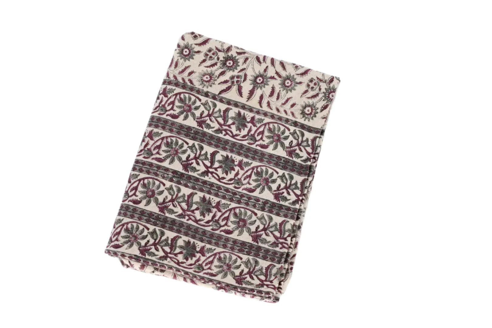 Hazel Floral Block Print Tablecloth - Maple Village Lane