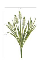 12.5" Faux White Muscari Bush Grape Hyacinth