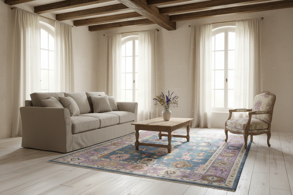 Florence Hand-Knotted Wool Oushak Rug Hand-Knotted