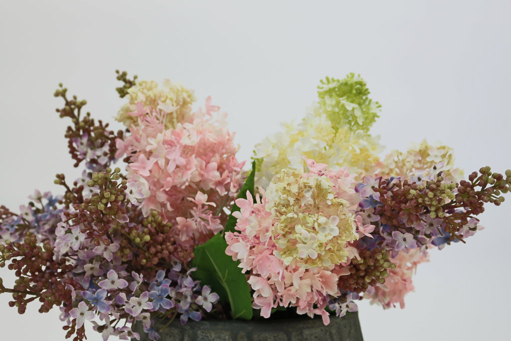 Faux Pink Hydrangea Stem Faux Flowers