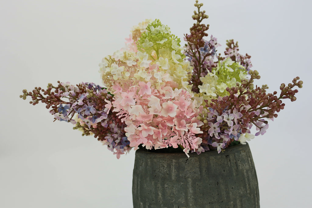 Faux Pink Hydrangea Stem Faux Flowers