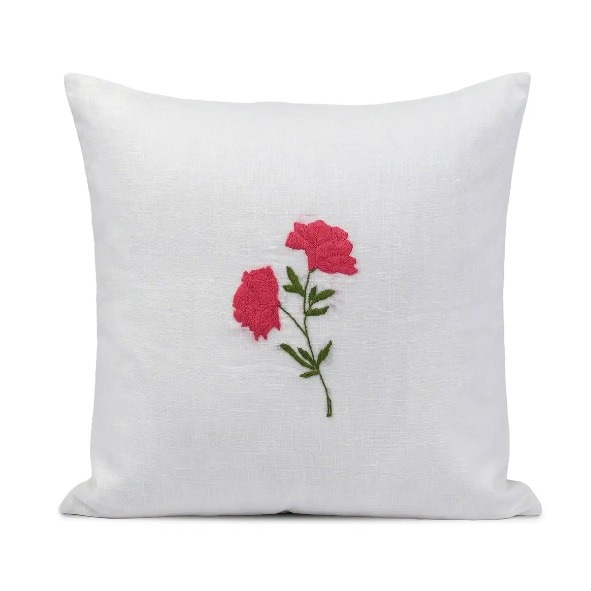 Fruiting Vine Embroidered Botanical Cotton Cushion Cover