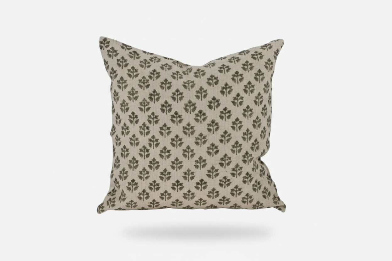 Gabby Ditsy Prints Beige Pillow Cover 26" x 26" Double Sided Pillow Covers