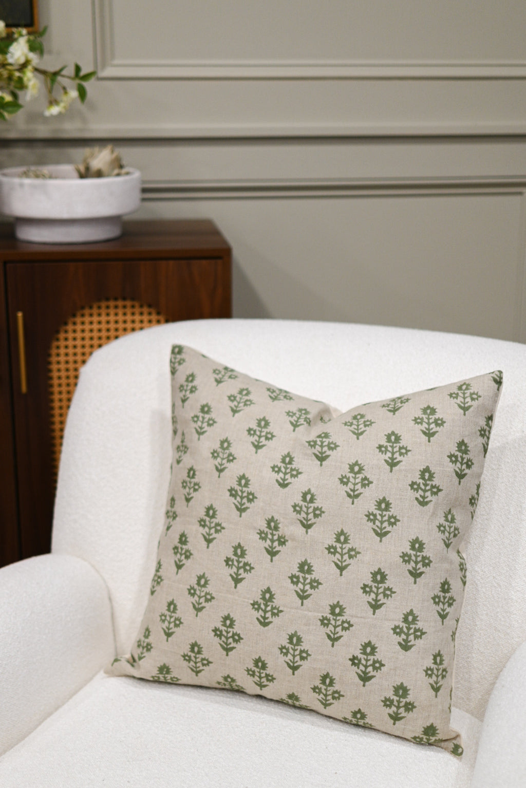 Gable Ditsy Prints Warm White Pillow Cover Pillow Covers