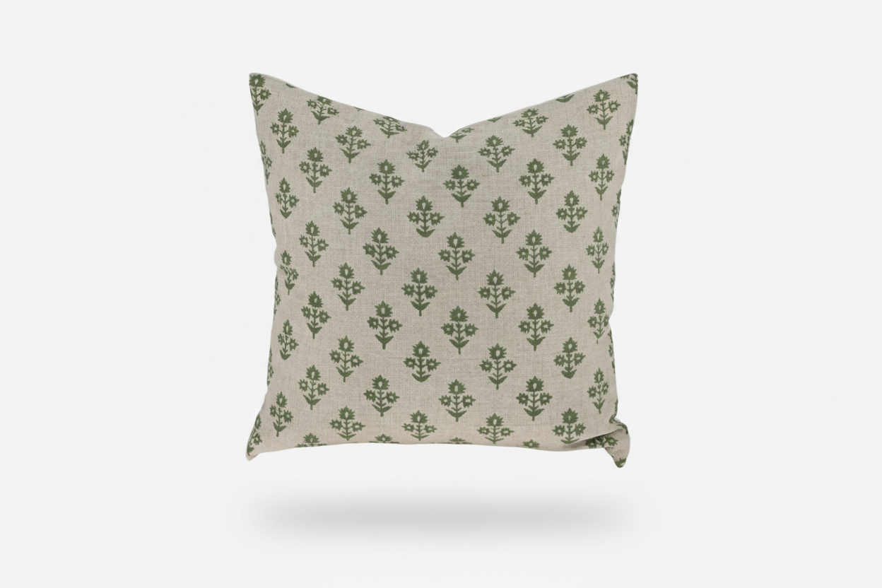 Gable Ditsy Prints Warm White Pillow Cover 26" x 26" Double Sided Pillow Covers