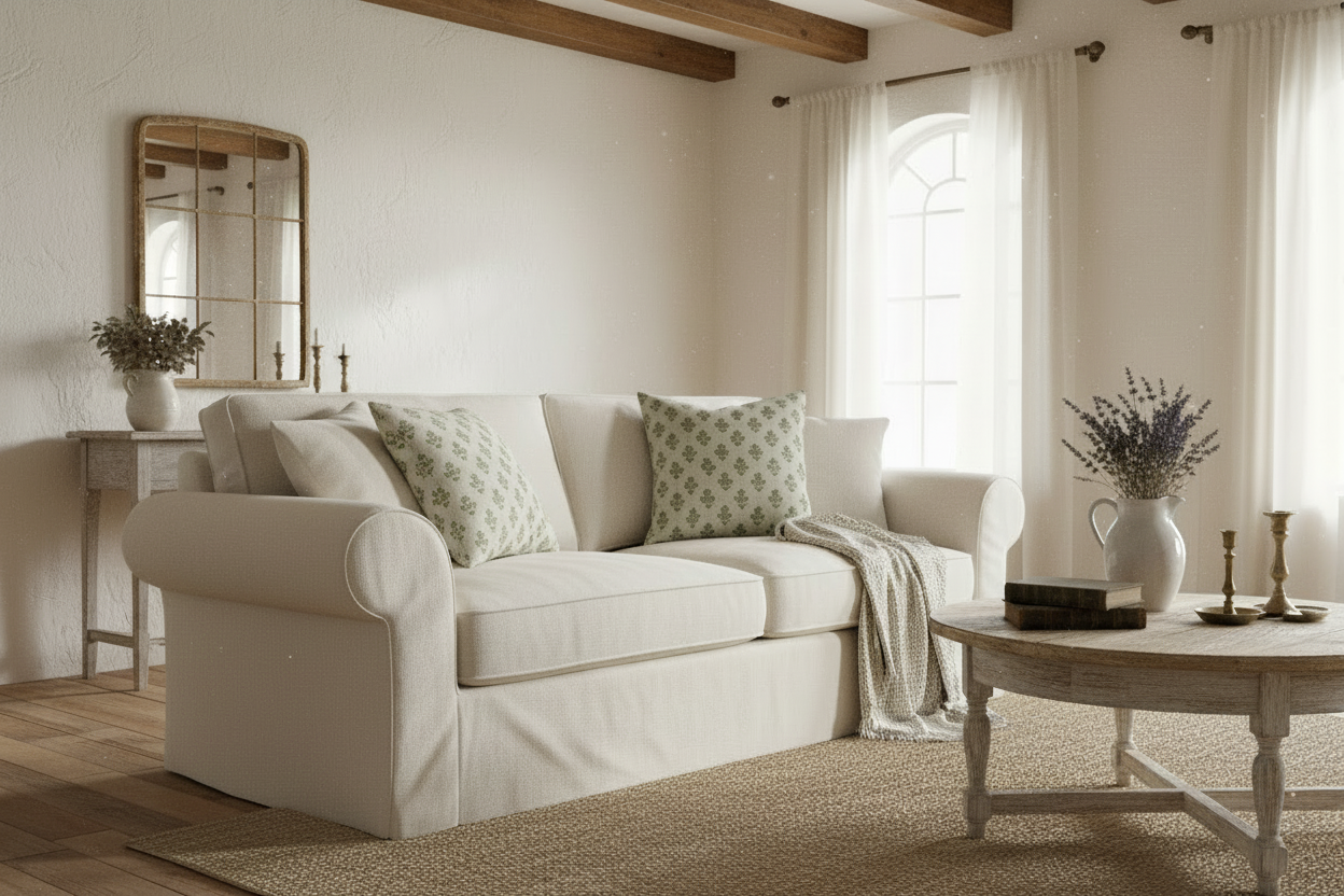 Gable Ditsy Prints Warm White Pillow Cover Pillow Covers