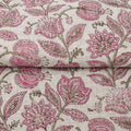Garnet Bloom Natural Linen Fabric by the Yard