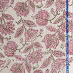 Garnet Bloom Natural Linen Fabric by the Yard