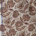 Garnet Bloom Natural Linen Fabric by the Yard
