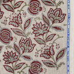 Garnet Bloom Natural Linen Fabric by the Yard