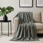 Oyster Gray Solid Throw Throws