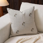Daisy Trace Light Beige Pillow Cover
