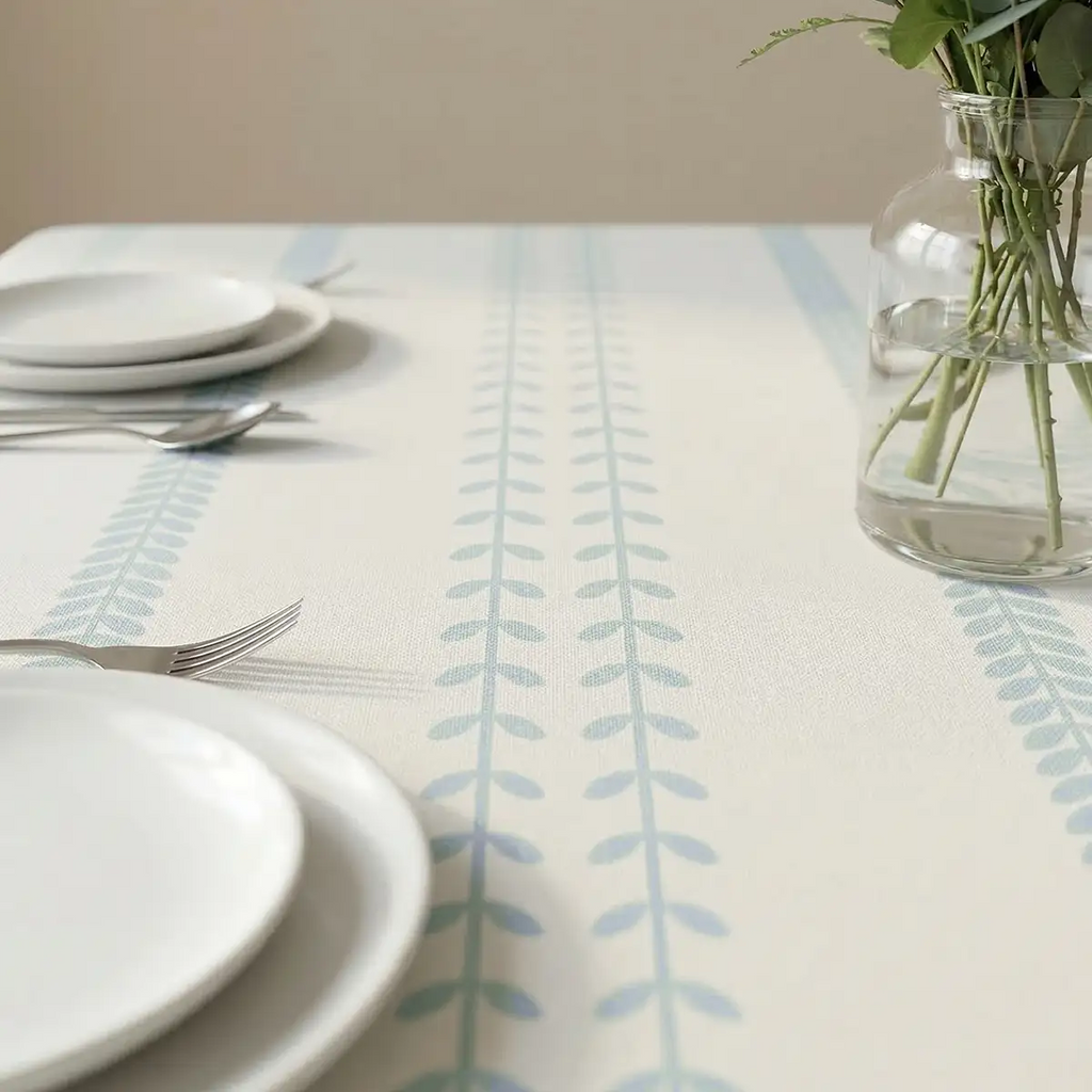 Striped Leaves Tablecloth Table Cloth