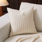 Striped Linen Brown Pillow Cover
