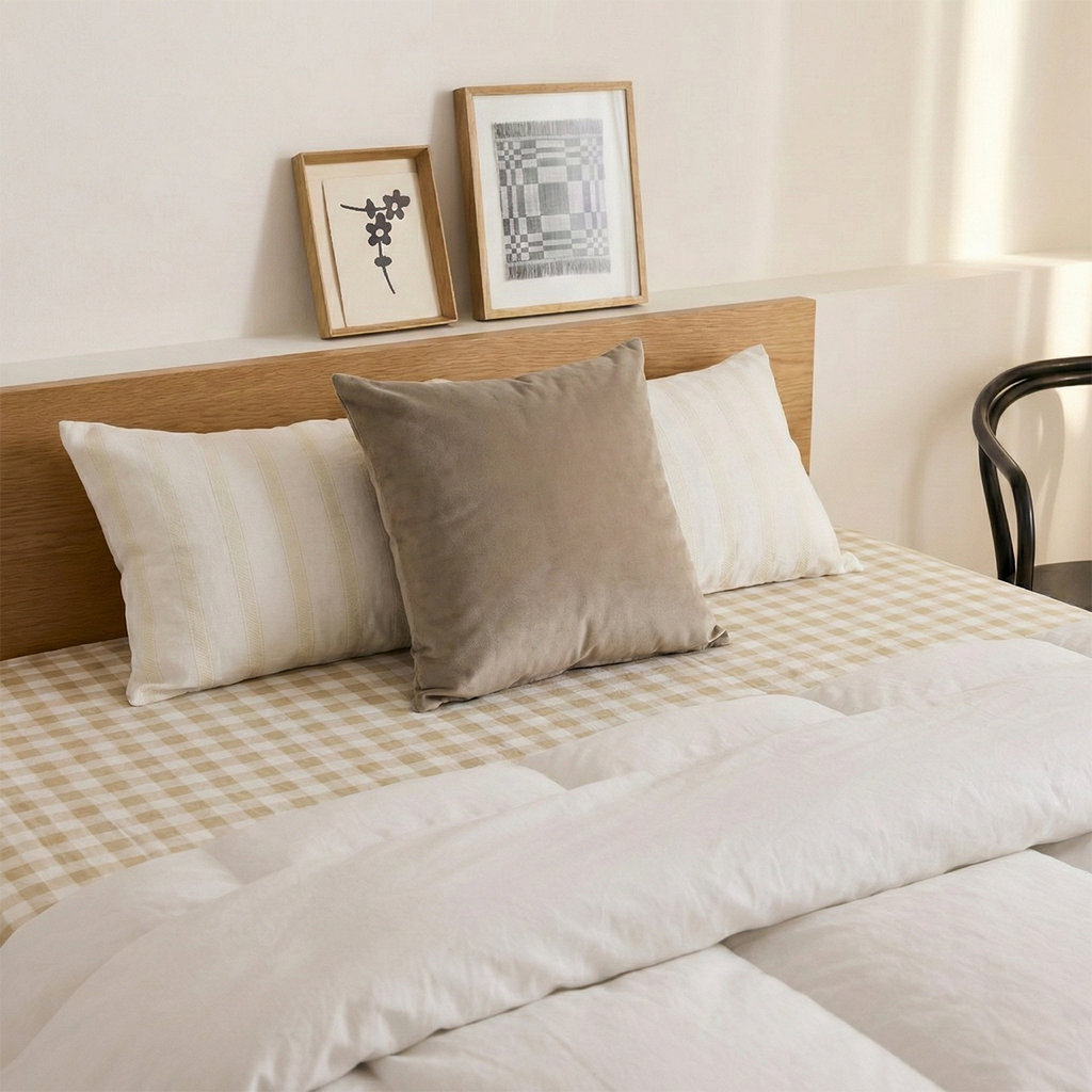 Striped Checks Bedsheet Set Bedsheet