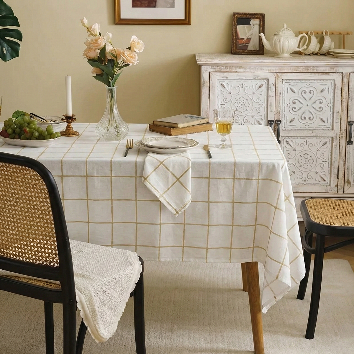 Soft Checks Tablecloth