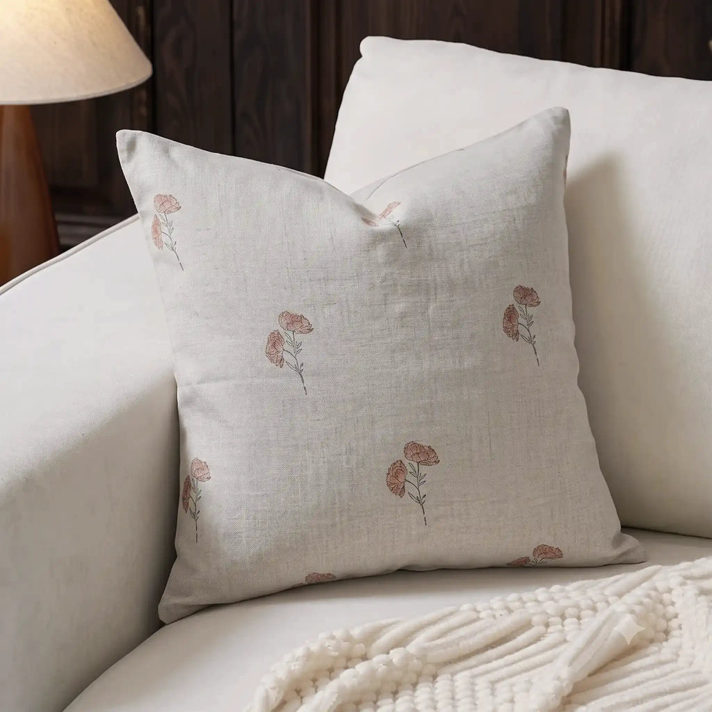 Daisy Trace Blush Pink Pillow Cover