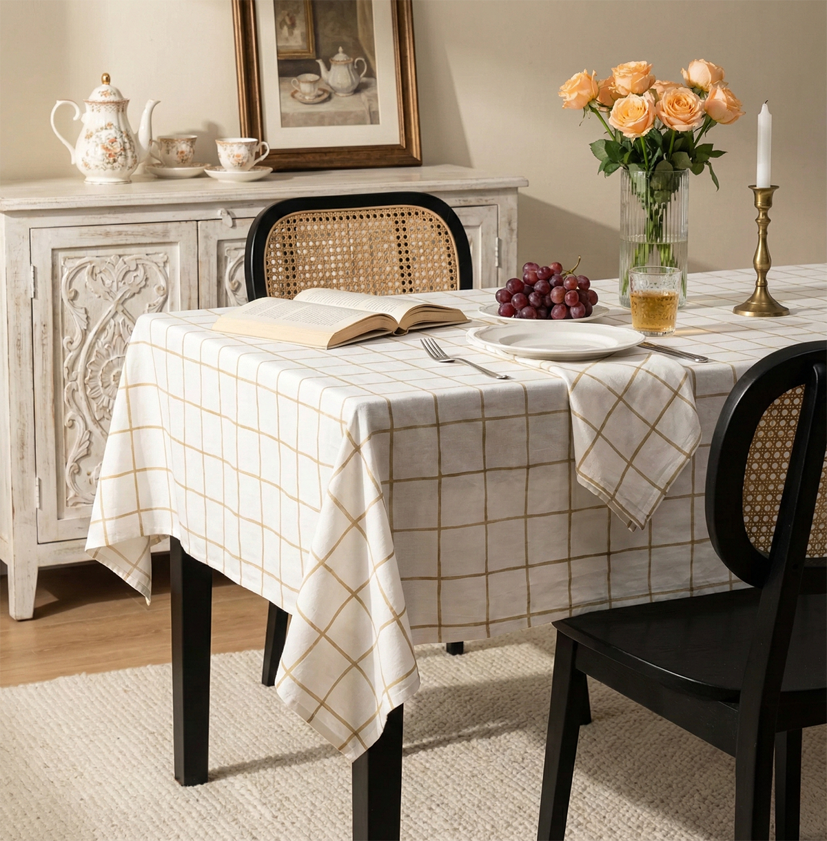 Soft Checks Tablecloth