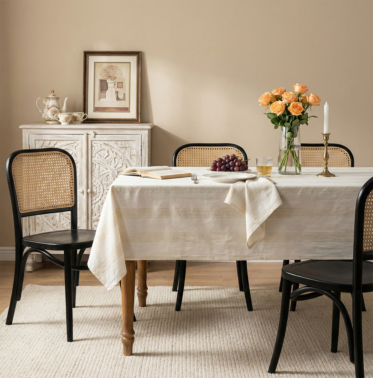Striped Linear Tablecloth