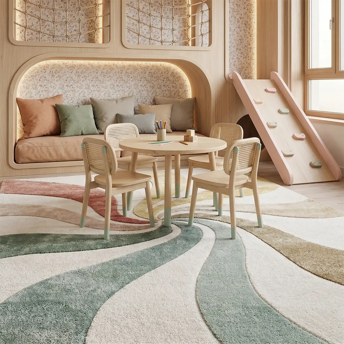 Candy Stripes Hand Tufted Rug Hand Tufted