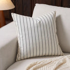 Striped Linen Black Pillow Cover