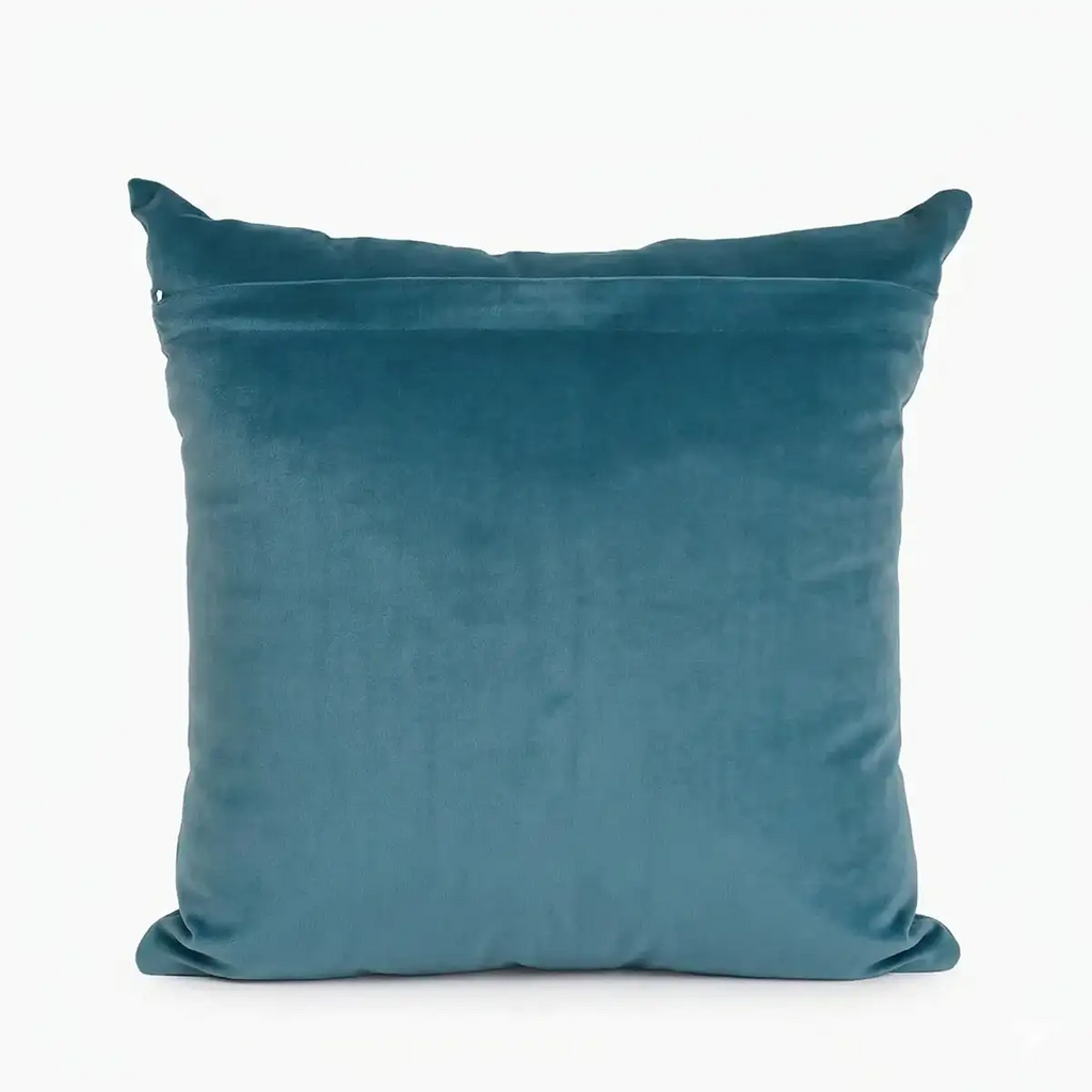 Teal Solid Velvet Cushion Cover