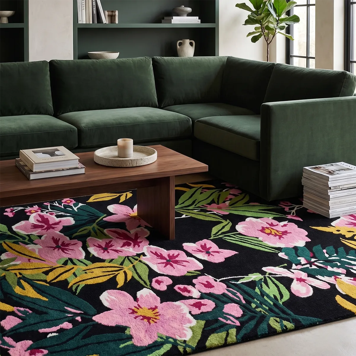 Rhododendron Hand Tufted Rug Hand-Tufted