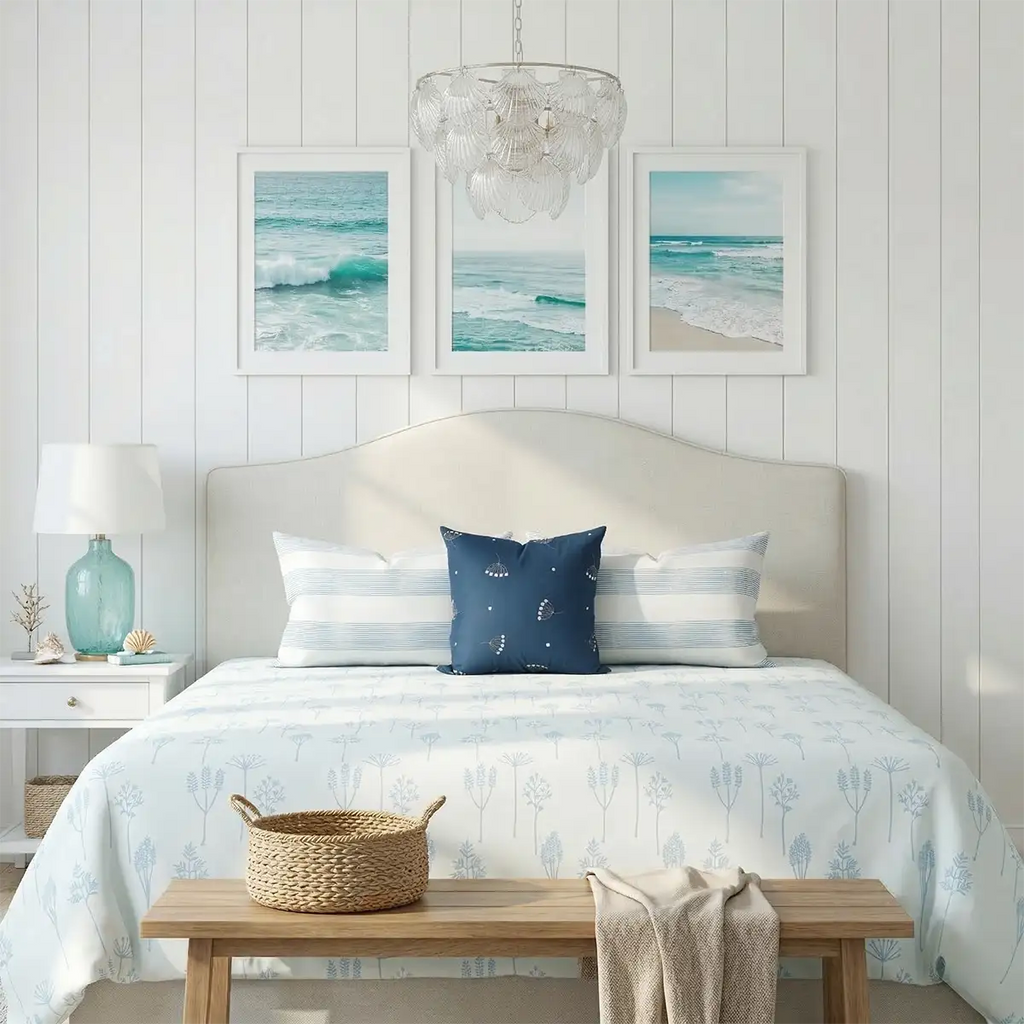 Striped Noise Coastal Blue Pillow Cover Pillow Covers