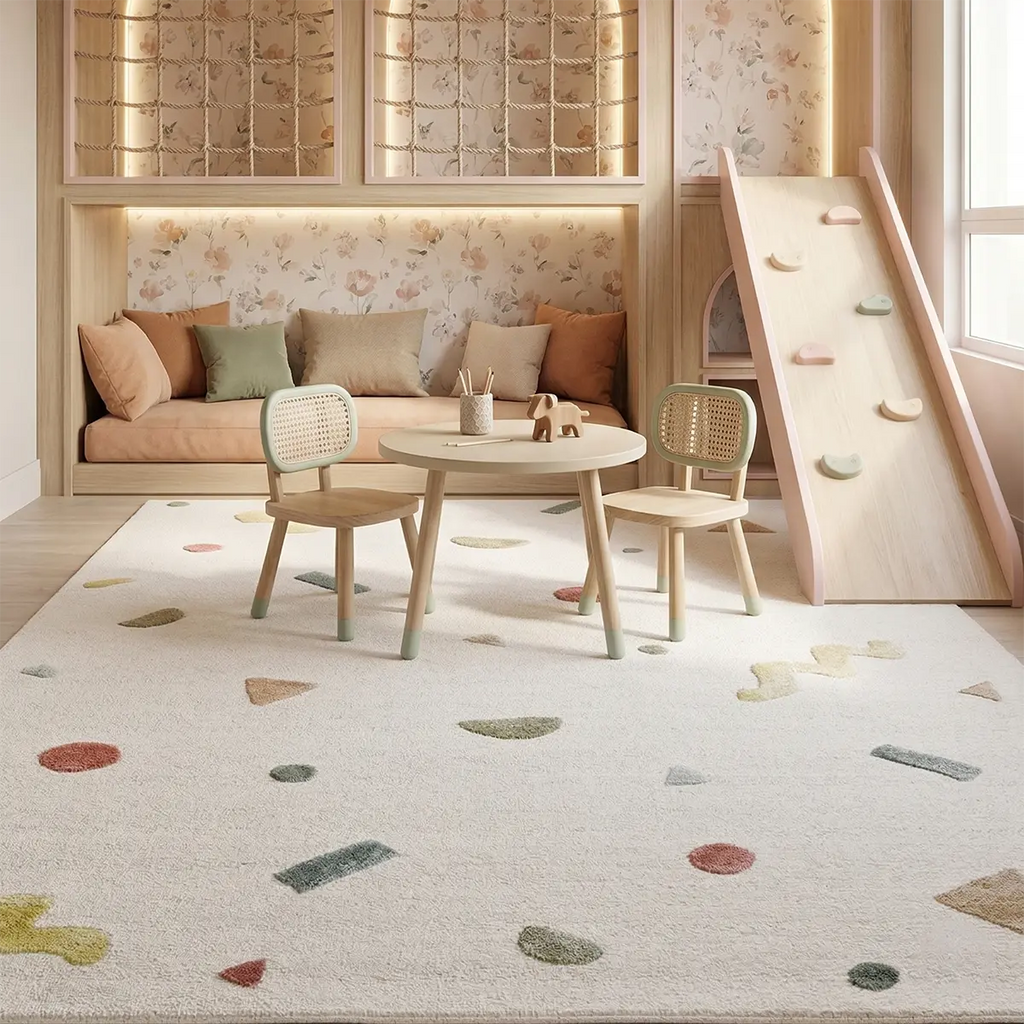 Playful Geometric Hand Tufted Rug Hand Tufted