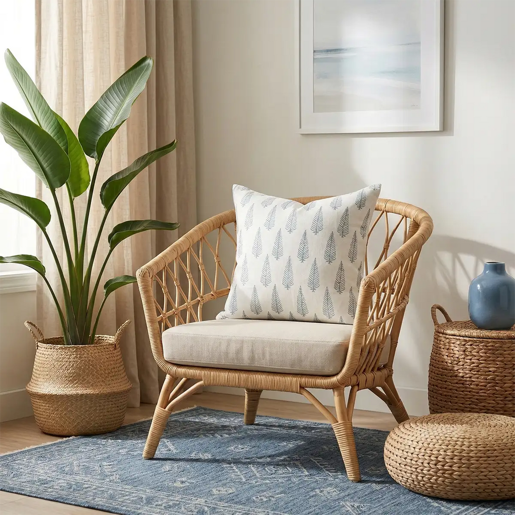 Fern Costal Blue Pillow Cover Pillow Covers
