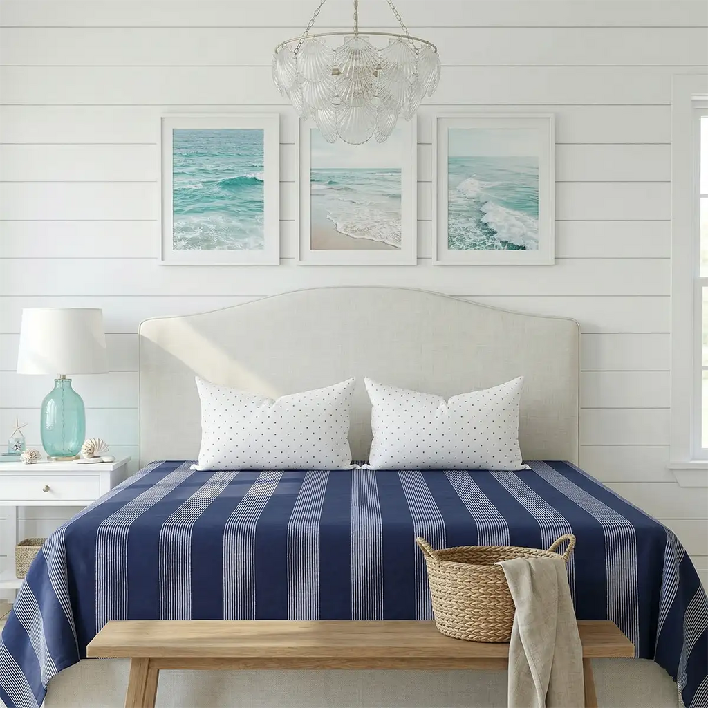 Dots Mania Coastal Blue Pillow Cover Pillow Covers