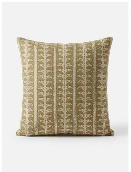 Jessy Botanical Print Tan Dust Pillow Cover 26" x 26" Double Sided Pillow Covers