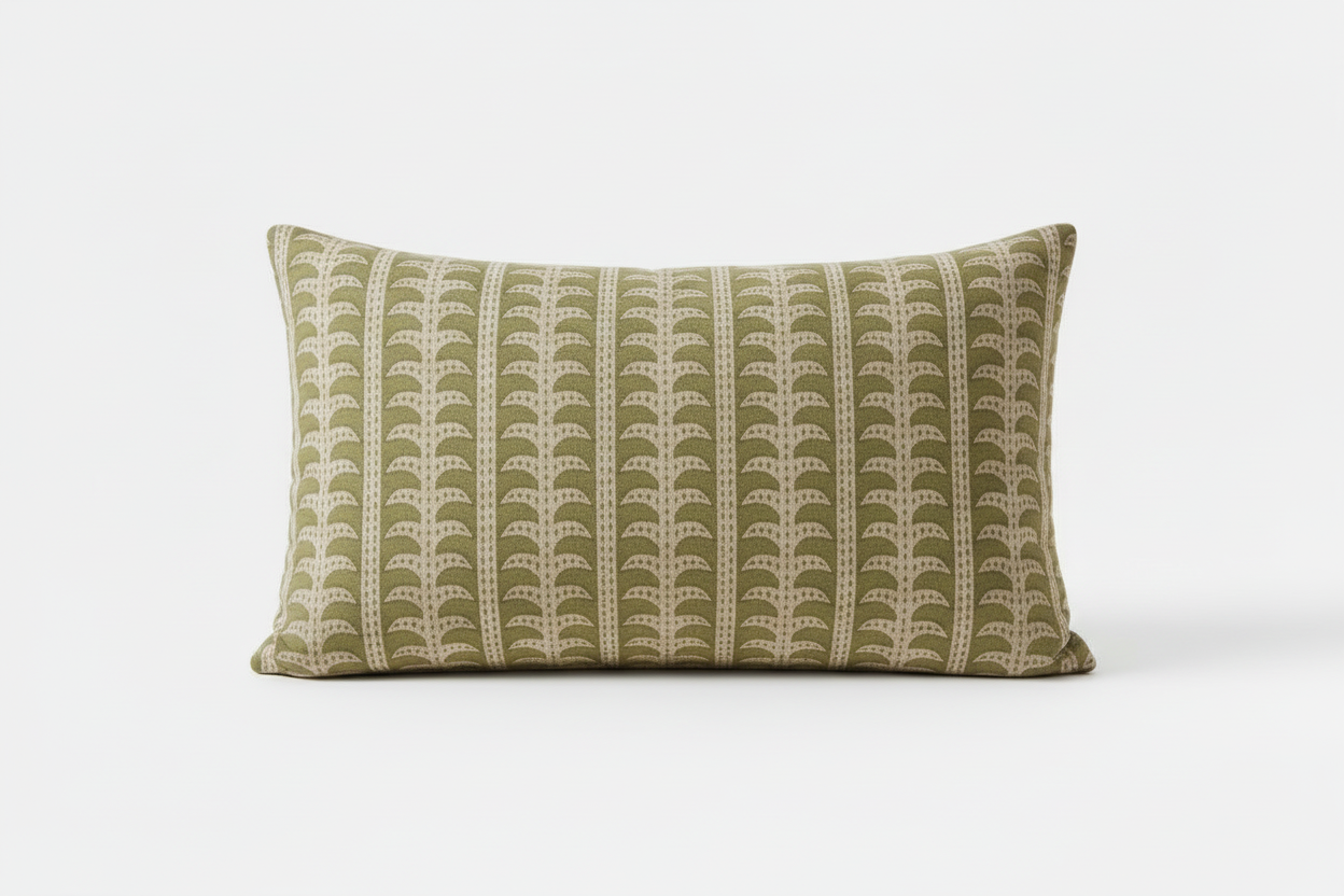 Jessy Botanical Print Tan Dust Pillow Cover 16" x 42" Double Sided Pillow Covers