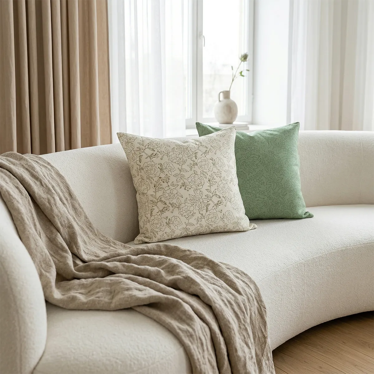 Natural Trace Light Beige Pillow Cover Pillow Covers