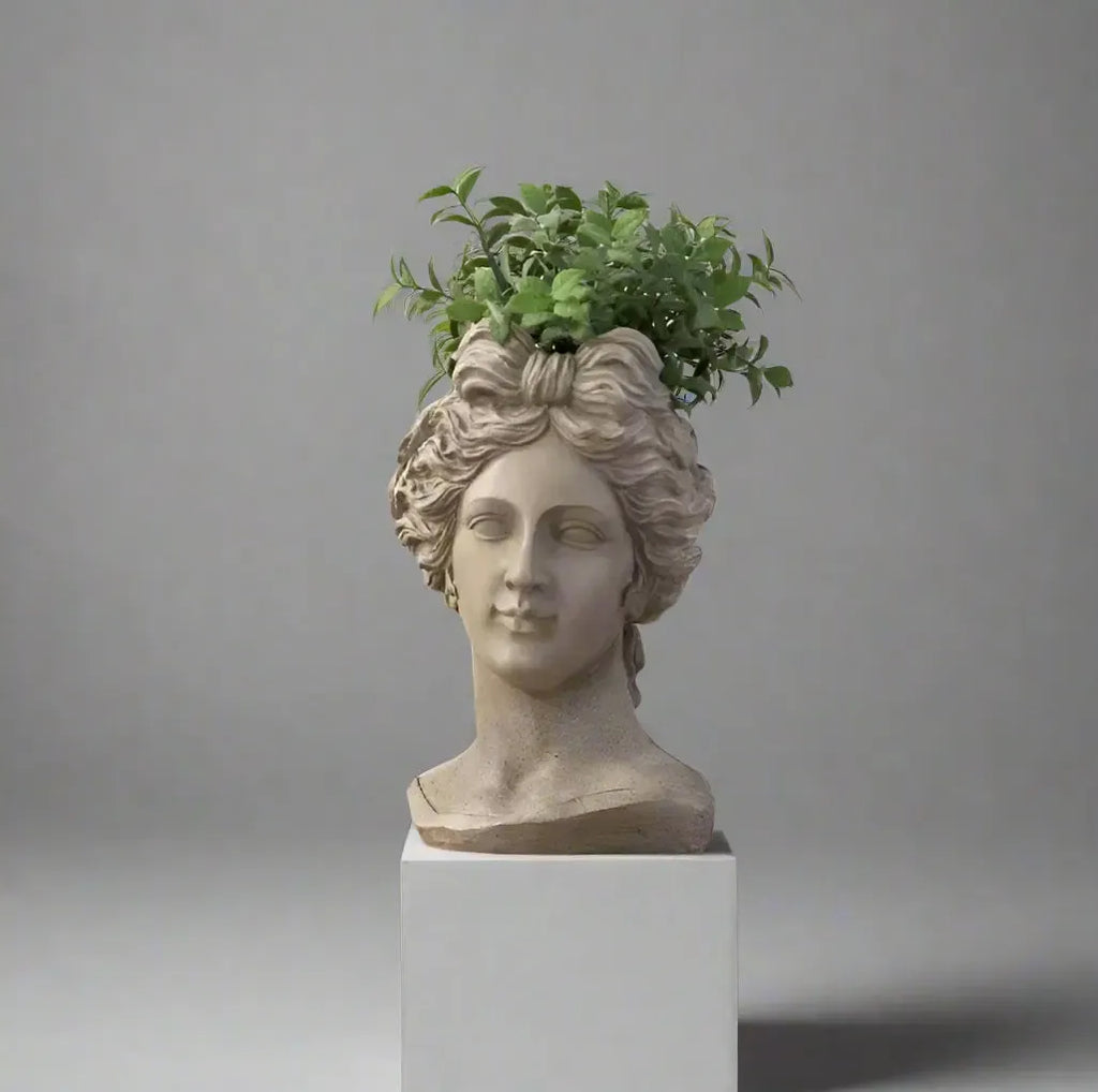 Grecian Bust Pot Planter Vase & Pots