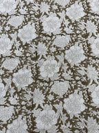 Charlie Block Print Handloom Linen Fabric Linen Fabric
