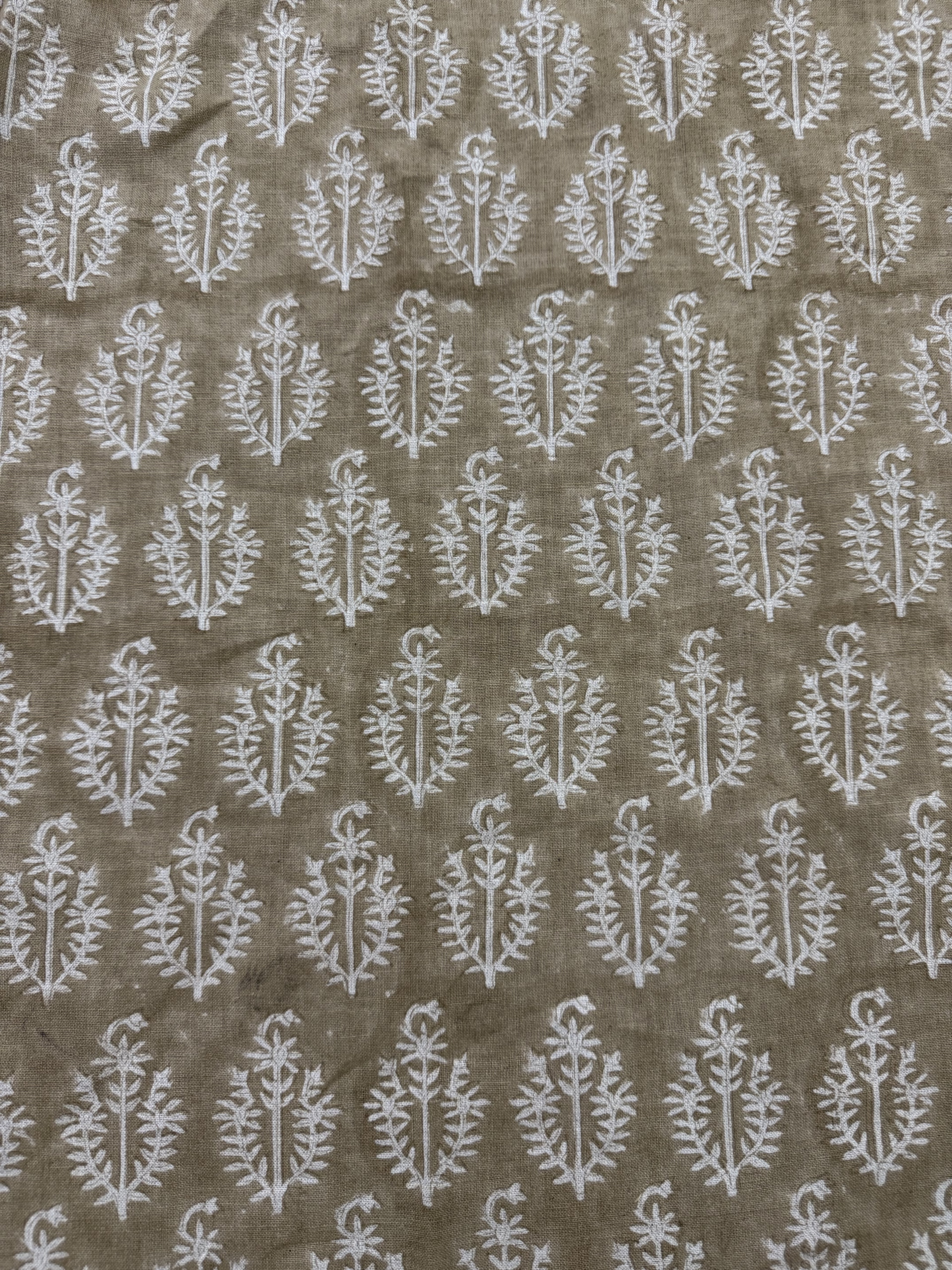 Juniper Block Print Linen Sage Green Linen Fabric
