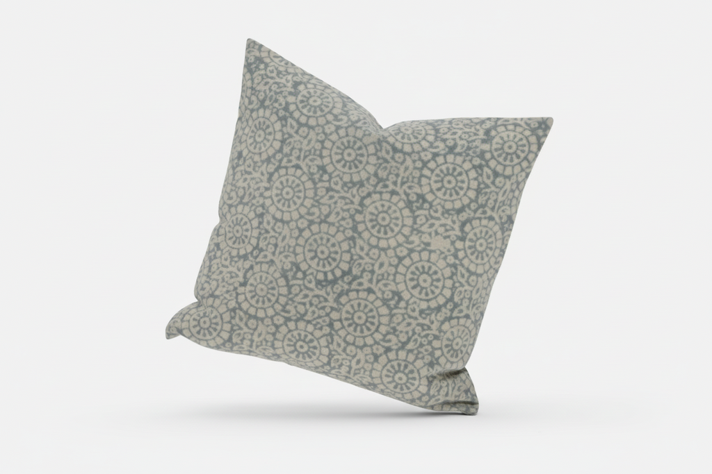 Hattie Botanical Print Dusty Blue Pillow Cover 26" x 26" Double Sided Pillow Covers