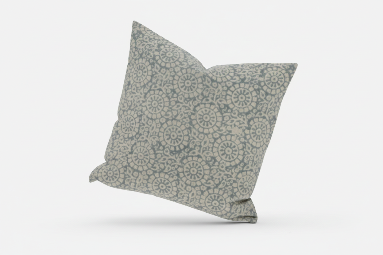 Hattie Botanical Print Dusty Blue Pillow Cover 26" x 26" Double Sided Pillow Covers